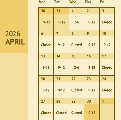 April 2026 Office Calendar
